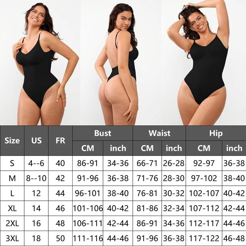 Womens Backless Bodysuits Shapewear Thong Seamless Tummy Control Butt Lifter Body Shaper Corset Slimming Camisole Tops - Shop & Buy