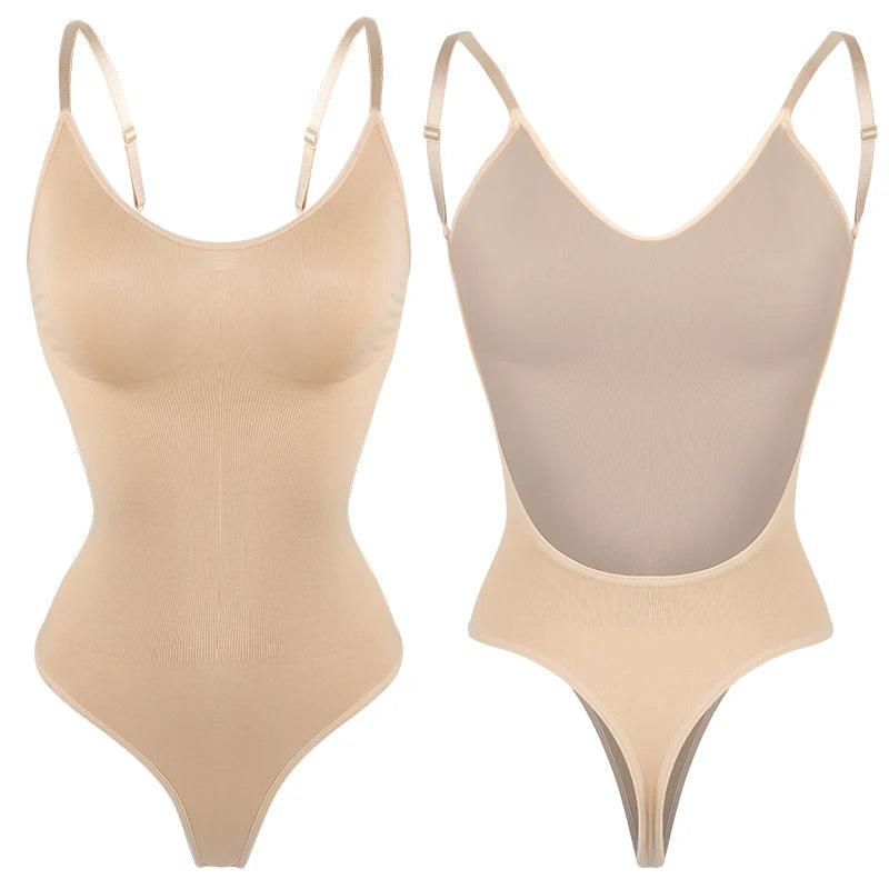 Womens Backless Bodysuits Shapewear Thong Seamless Tummy Control Butt Lifter Body Shaper Corset Slimming Camisole Tops - Shop & Buy