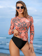 Load image into Gallery viewer, Womens Charming Plant Print Long Sleeve Swimsuit - UV Protective 2 Piece Set, High Stretch Surf Rush Guard - Shop &amp; Buy
