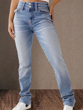 Load image into Gallery viewer, Womens Chic Double-Button Denim Pants - Comfort Stretch, Whiskered Washed Look - Shop &amp; Buy
