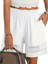 Load image into Gallery viewer, Womens Chic Lace Trim Shorts - Comfortable Slant Pockets &amp; Fashionable Paper Bag Waist - Shop &amp; Buy
