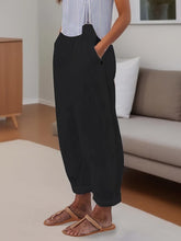 Load image into Gallery viewer, Womens Chic Minimalist Solid Wide Leg Pants - Comfortable Elastic Waist for Versatile Summer Style - Shop &amp; Buy
