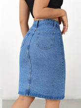 Load image into Gallery viewer, Womens Chic Single-Breasted Denim Skirt - Fashionable Button Detail, Practical Pockets - Shop &amp; Buy
