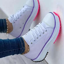 Load image into Gallery viewer, Womens Fashionable Solid Color Canvas Sneakers - Pillow-Soft Platform, Lace-Up Comfort Trainers - Shop &amp; Buy
