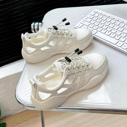 Womens Flats New Summer Fashion Hollow Breathable Casual Sports Shoes Woman Vulcanize Shoes - Shop & Buy