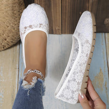 Load image into Gallery viewer, Womens Floral Lace Ballet Flats - Effortless Slip-On, Ultra-Soft Sole, Airy &amp; Comfy - Shop &amp; Buy

