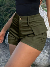 Load image into Gallery viewer, Womens High Waist Cargo Shorts with Flap Pockets - Stylish Vacation Wear for Spring &amp; Summer - Shop &amp; Buy
