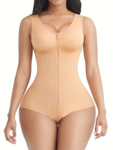 Load image into Gallery viewer, Womens High-Waist Shaper Bodysuit, Firm Tummy Control Slimming Bodywear, Flexible Fit, Zippered Front Closure - Shop &amp; Buy
