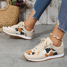 Load image into Gallery viewer, Womens Leopard Print Sneakers, Stylish Lace Up Flat Sneakers, Womens Fashion Non Slip Shoes - Shop &amp; Buy

