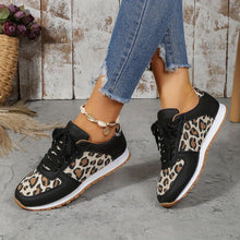 Load image into Gallery viewer, Womens Leopard Print Sneakers, Stylish Lace Up Flat Sneakers, Womens Fashion Non Slip Shoes - Shop &amp; Buy
