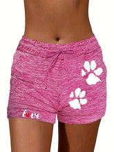 Load image into Gallery viewer, Womens Paw Print Workout Shorts - Lightweight &amp; Stylish with Drawstring Waistband - Shop &amp; Buy
