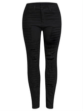 Load image into Gallery viewer, Womens Ripped Skinny Jeans - Comfortable Mid-Rise Fit with Super Stretchy Black Denim - Shop &amp; Buy
