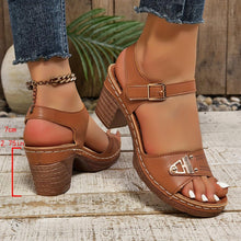 Load image into Gallery viewer, Womens Sandals - Timeless Solid Color Casual Style with Adjustable Ankle Buckle Strap, Elevated Platform - Shop &amp; Buy
