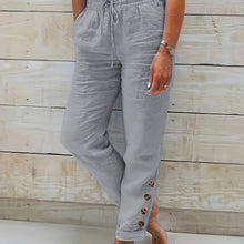 Load image into Gallery viewer, Womens Soft Cotton Blend Drawstring Pants - Trendy Solid Color, Slant Pocket with Button Accent - Shop &amp; Buy
