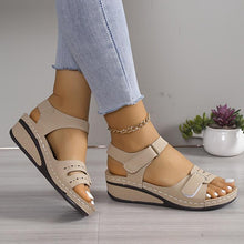 Load image into Gallery viewer, Womens Solid Color Platform Sandals - Stylish Ankle Buckle, Ultra-Comfortable Soft Sole, Non-slip Wedge Heel - Perfect for Summer Casual Wear - Shop &amp; Buy
