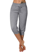 Load image into Gallery viewer, Womens Solid Elastic Capri Pants - Comfortable Casual Style - Cropped Everyday Wear - Shop &amp; Buy
