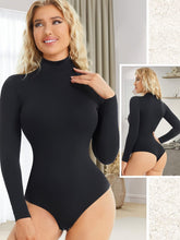 Load image into Gallery viewer, Womens Solid Long Sleeve Thong Shapewear Bodysuit for Tummy Control Jumpsuit Shirt Basic Tops - Shop &amp; Buy
