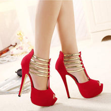 Load image into Gallery viewer, Womens Stiletto High Heels - Adjustable Ankle T-strap Platform Peep Toe Pumps - Shop &amp; Buy
