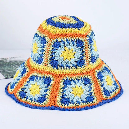 Womens Straw Hats crochet hat bucket hat UV Protection Sun Visor beach hat - Shop & Buy