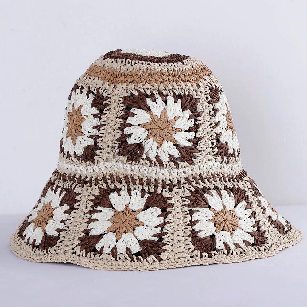 Womens Straw Hats crochet hat bucket hat UV Protection Sun Visor beach hat - Shop & Buy