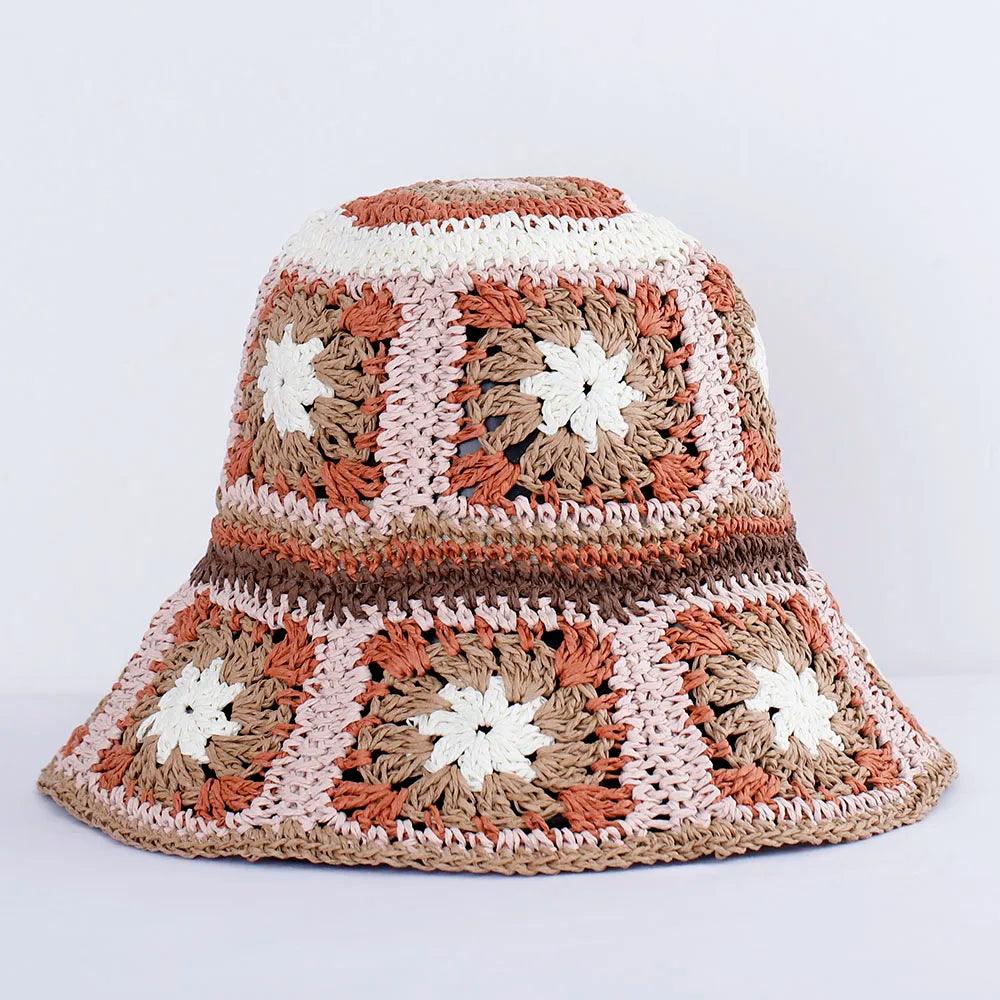 Womens Straw Hats crochet hat bucket hat UV Protection Sun Visor beach hat - Shop & Buy