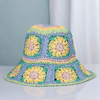 Womens Straw Hats crochet hat bucket hat UV Protection Sun Visor beach hat - Shop & Buy