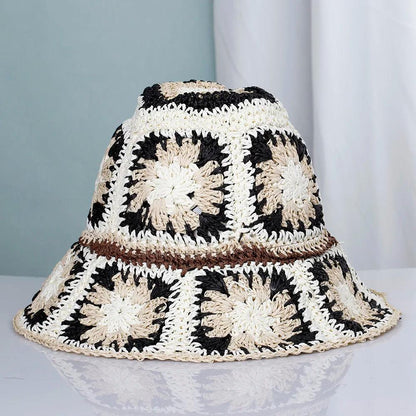 Womens Straw Hats crochet hat bucket hat UV Protection Sun Visor beach hat - Shop & Buy