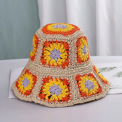 Womens Straw Hats crochet hat bucket hat UV Protection Sun Visor beach hat - Shop & Buy