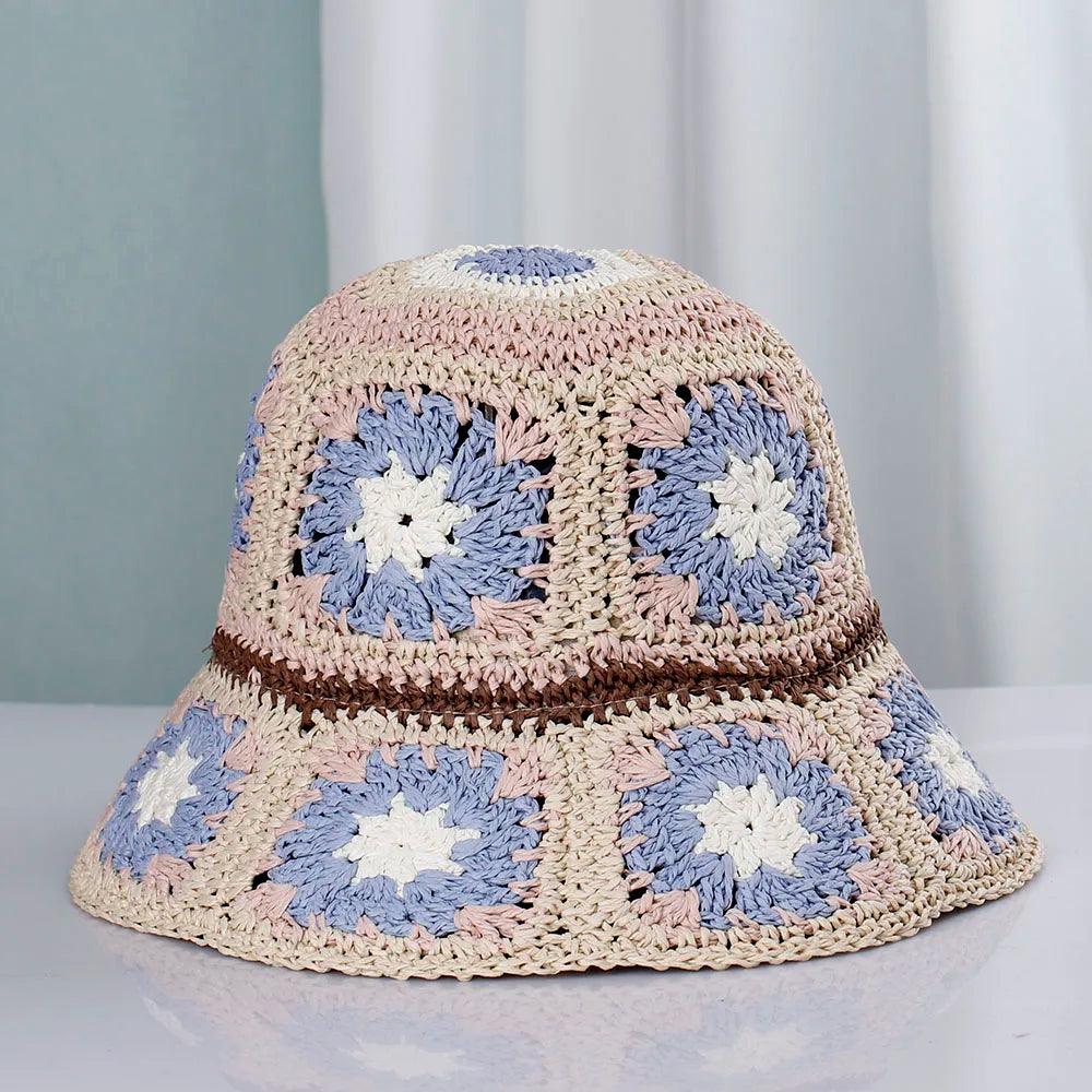 Womens Straw Hats crochet hat bucket hat UV Protection Sun Visor beach hat - Shop & Buy