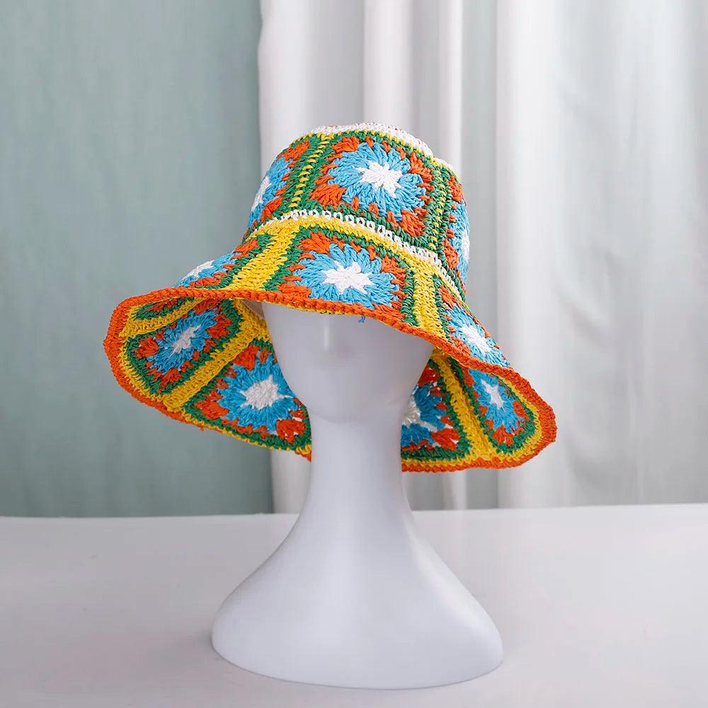 Womens Straw Hats crochet hat bucket hat UV Protection Sun Visor beach hat - Shop & Buy