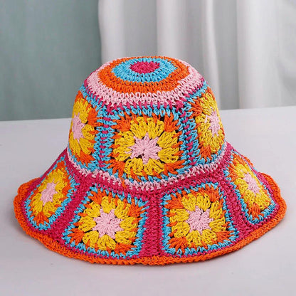 Womens Straw Hats crochet hat bucket hat UV Protection Sun Visor beach hat - Shop & Buy