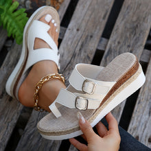 Load image into Gallery viewer, Womens Stylish Loop Toe Wedge Sandals - Elevated Platform with Ultra-Comfortable Buckle Straps
