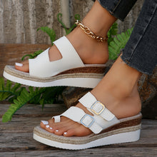 Load image into Gallery viewer, Womens Stylish Loop Toe Wedge Sandals - Elevated Platform with Ultra-Comfortable Buckle Straps
