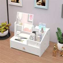 Load image into Gallery viewer, Wooden Desktop Makeup Organizer with Dustproof Drawer and Vanity Mirror - Shop &amp; Buy
