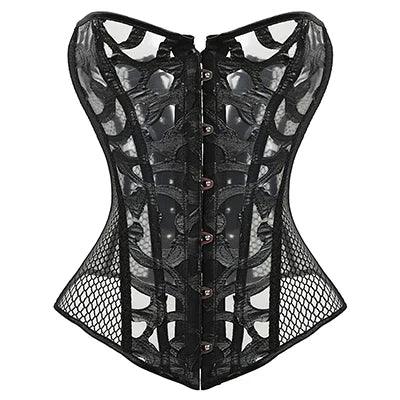 X New Steampunk Steel Boned Lace up Back Sexy Body Bustier Overbust Corset Women Waist Cincher Corsets Black Plus Size S-6XL - Shop & Buy