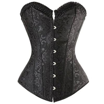 X New Steampunk Steel Boned Lace up Back Sexy Body Bustier Overbust Corset Women Waist Cincher Corsets Black Plus Size S-6XL - Shop & Buy