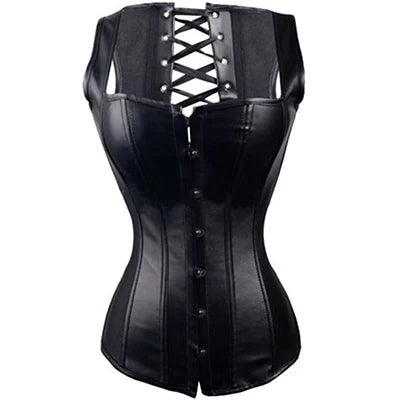 X New Steampunk Steel Boned Lace up Back Sexy Body Bustier Overbust Corset Women Waist Cincher Corsets Black Plus Size S-6XL - Shop & Buy