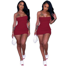 Load image into Gallery viewer, Znaiml Elegant Strapless Tube Backless Knitted Elastic Slim Party Club Short Vestidos Women Off Shoulder Bodycon Mini Dress - Shop &amp; Buy
