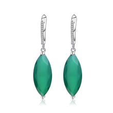 Load image into Gallery viewer, 22.90Ct Marquise Natural Green Agate Gemstone Drop Earrings 925 Sterling Silver Earrings For Women Fine Jewelry - Shop &amp; Buy
