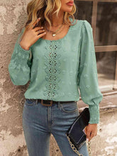 Load image into Gallery viewer, Swiss Dot Lace Detail Blouse