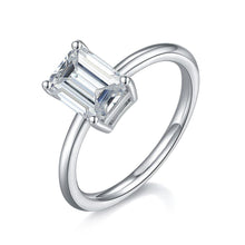 Load image into Gallery viewer, 2ct 8x6mm Emerald Cut Moissanite Engagement Rings in 925 Sterling Silver with 18K White Gold Plated GRA Certified - Shop &amp; Buy
