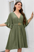 Load image into Gallery viewer, Plus Size Surplice Neck Half Sleeve Dress - Shop &amp; Buy