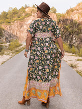 Load image into Gallery viewer, Plus Size Tie Neck Maxi Dress