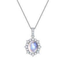 Load image into Gallery viewer, 925 Sterling Silver Boho Necklace 8x10mm Oval Milky Blue Moonstone Gemstone Pendant Necklace For Women Wedding Gift - Shop &amp; Buy
