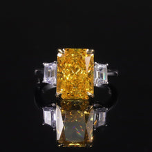 Load image into Gallery viewer, 925 Sterling Silver Handmade Cocktail Ring Diamond-fire CZ- Fancy Vivid Yellow Gemstone Engagement Rings - Shop &amp; Buy
