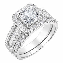 Load image into Gallery viewer, 925 Sterling Silver Wedding Jewelry Bridal Ring Sets 3.5 CT Imitation Diamond Princess Cut - Shop &amp; Buy
