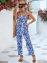 Load image into Gallery viewer, Abstract Print Tied Sleeveless Jumpsuit - Shop &amp; Buy

