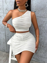 Load image into Gallery viewer, Asymmetrical Neck Tank Top and Skirt Set - Shop &amp; Buy
