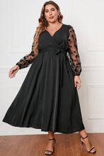 Load image into Gallery viewer, Plus Size Surplice Neck Tied Dress