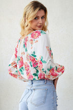 Load image into Gallery viewer, Floral Notched Neck Long Sleeve Blouse - Shop &amp; Buy